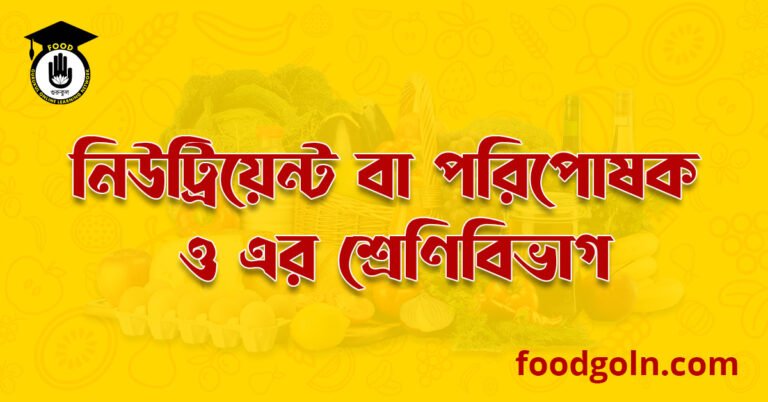 নিউট্রিয়েন্ট বা পরিপোষকের শ্রেণিবিভাগ