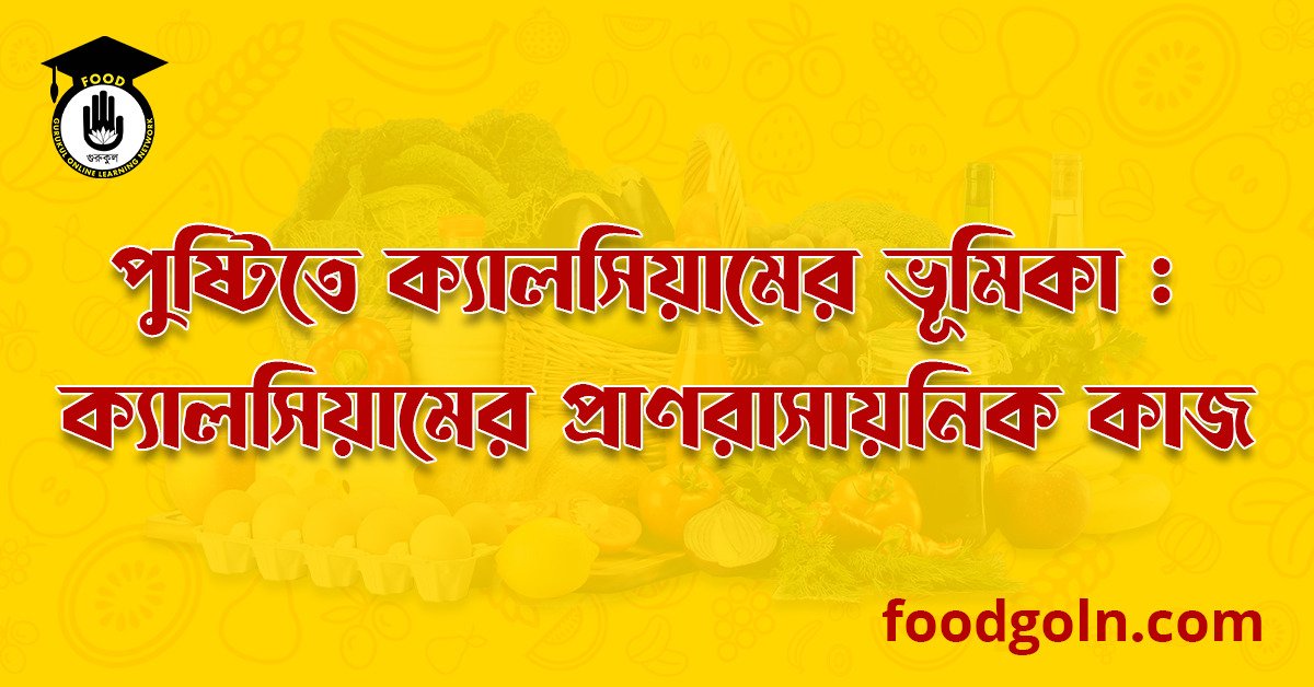 পুষ্টিতে ক্যালসিয়ামের ভূমিকা : ক্যালসিয়ামের প্রাণরাসায়নিক কাজ