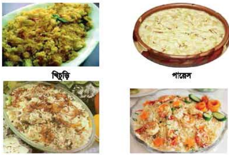 চাল থেকে খাদ্য তৈরি