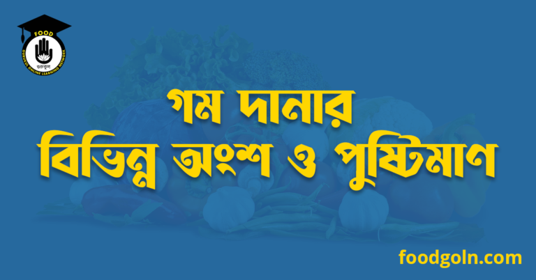 গম দানার বিভিন্ন অংশ ও পুষ্টিমাণ